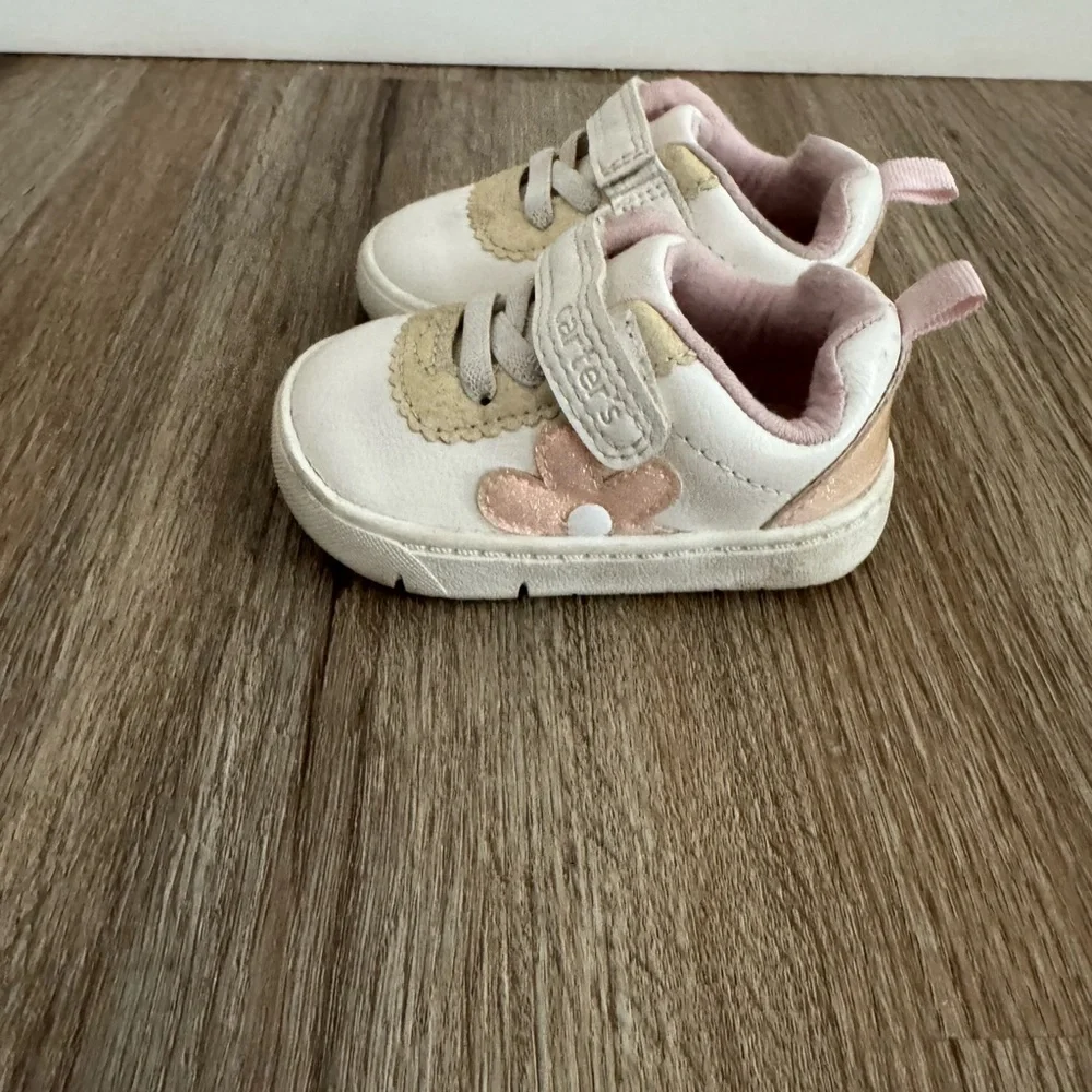 Carter's Cream and Pink Baby Walker Shoes